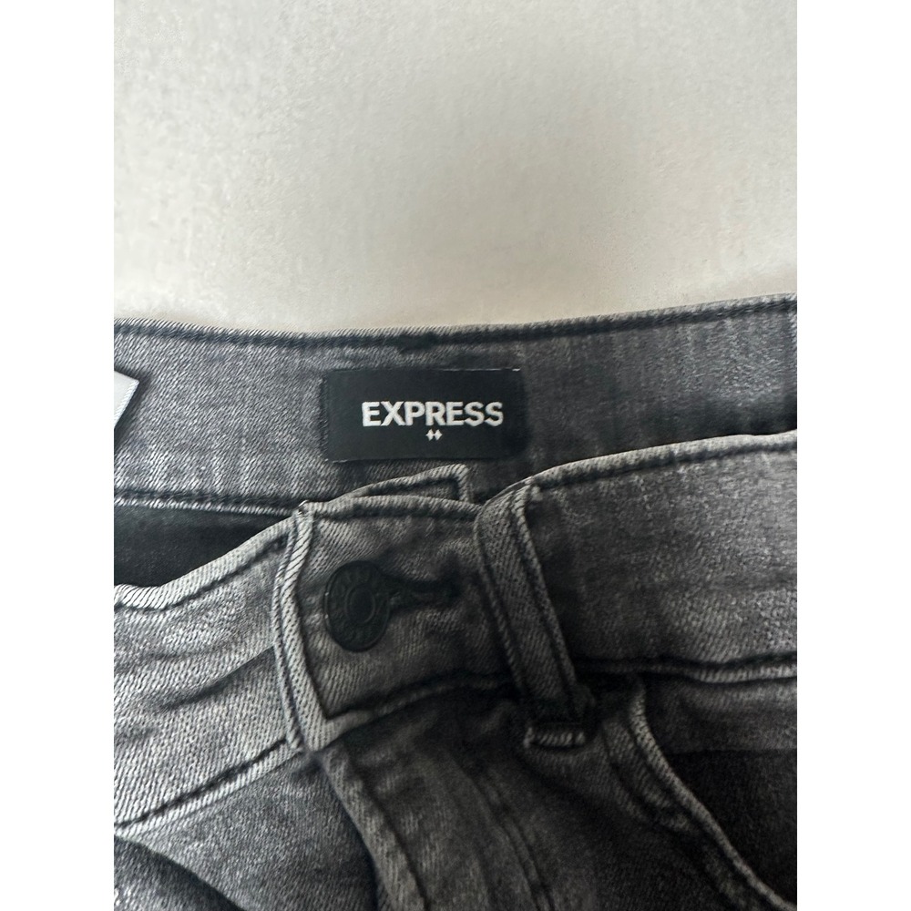 Express Womens Slim Super High Rise Denim Perfect Gray Wash Jeans
